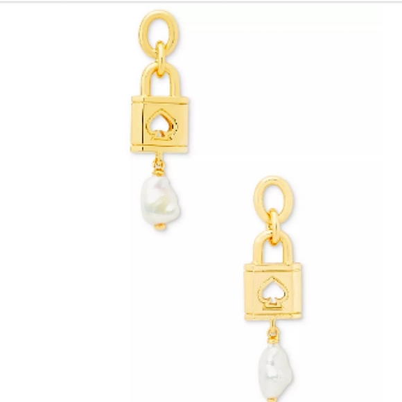 Kate Spade New York Padlock & Freshwater Pearl Drop Earrings